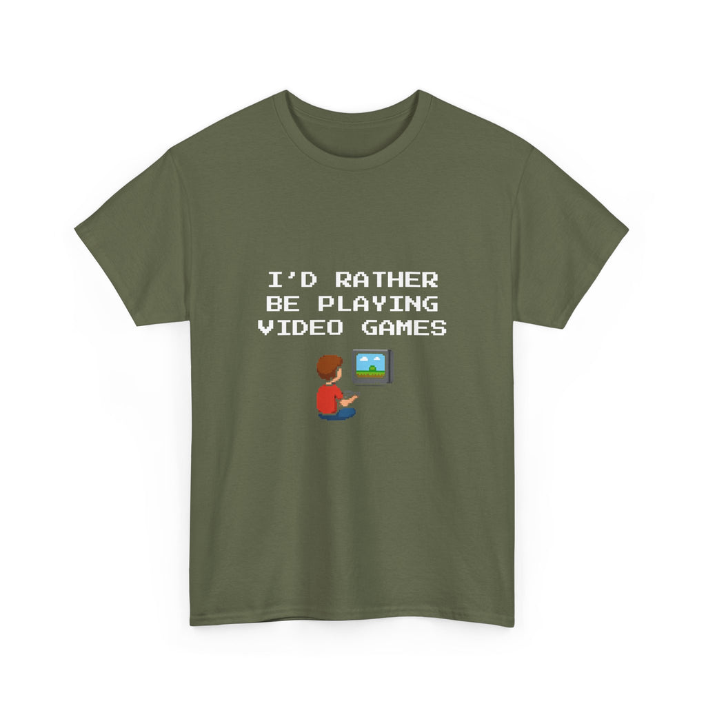 Video Games T-Shirt — "I'd Rather Be Playing Video Games" Retro Gamer Tee