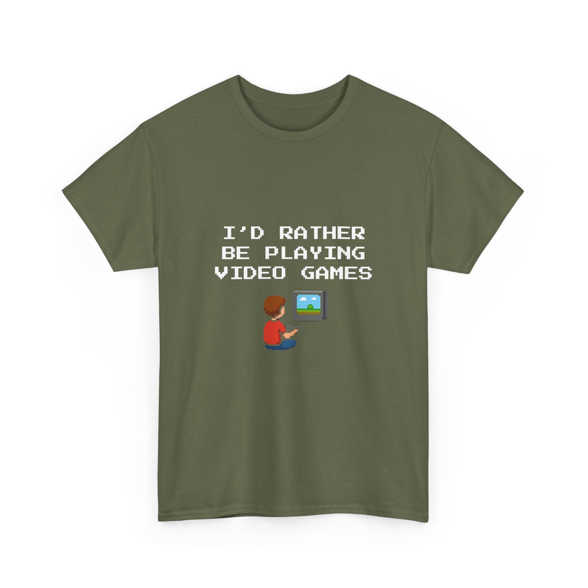 Video Games T-Shirt — "I'd Rather Be Playing Video Games" Retro Gamer Tee