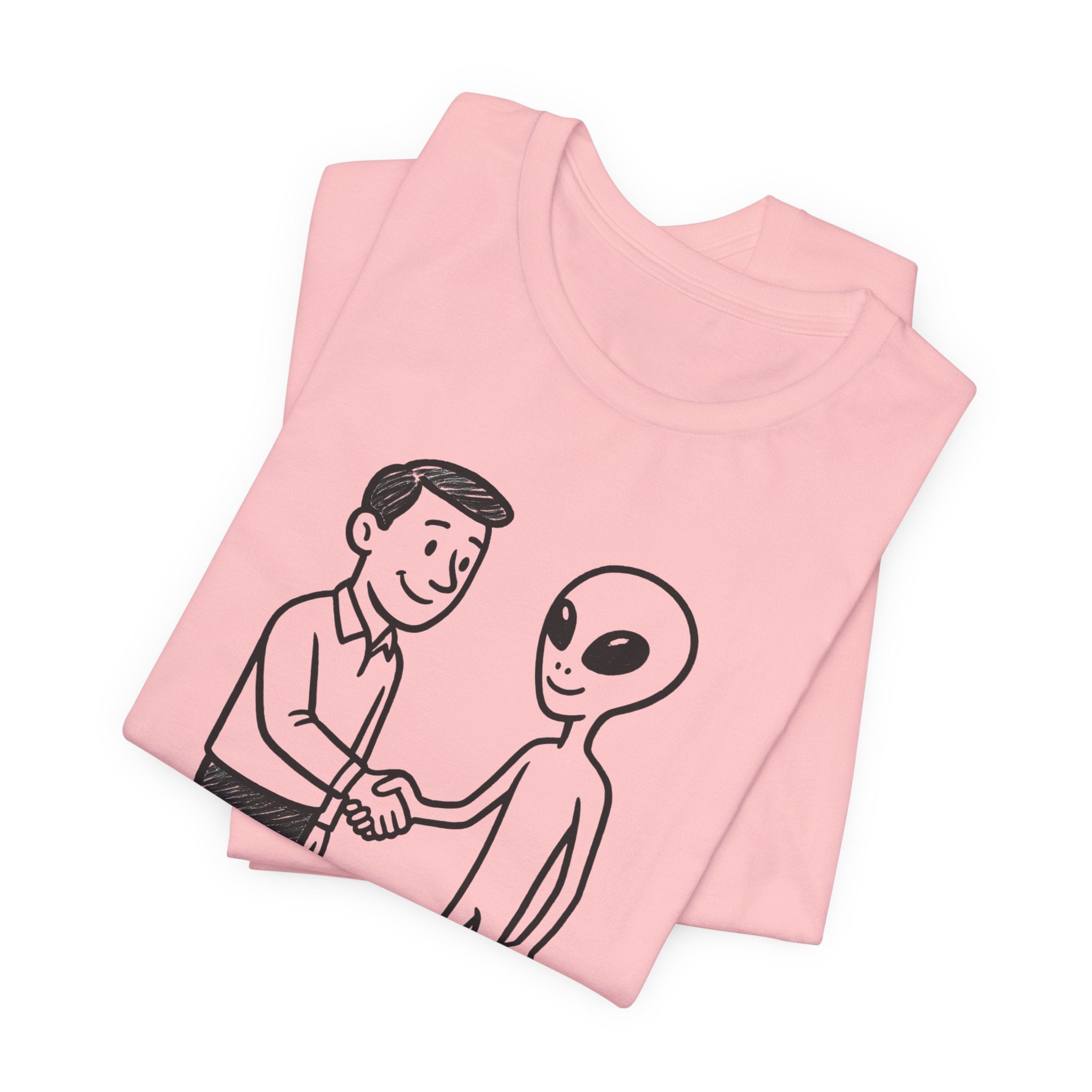 Friendly Alien T‑Shirt — "Love Thy Neighbor" Retro Graphic Tee