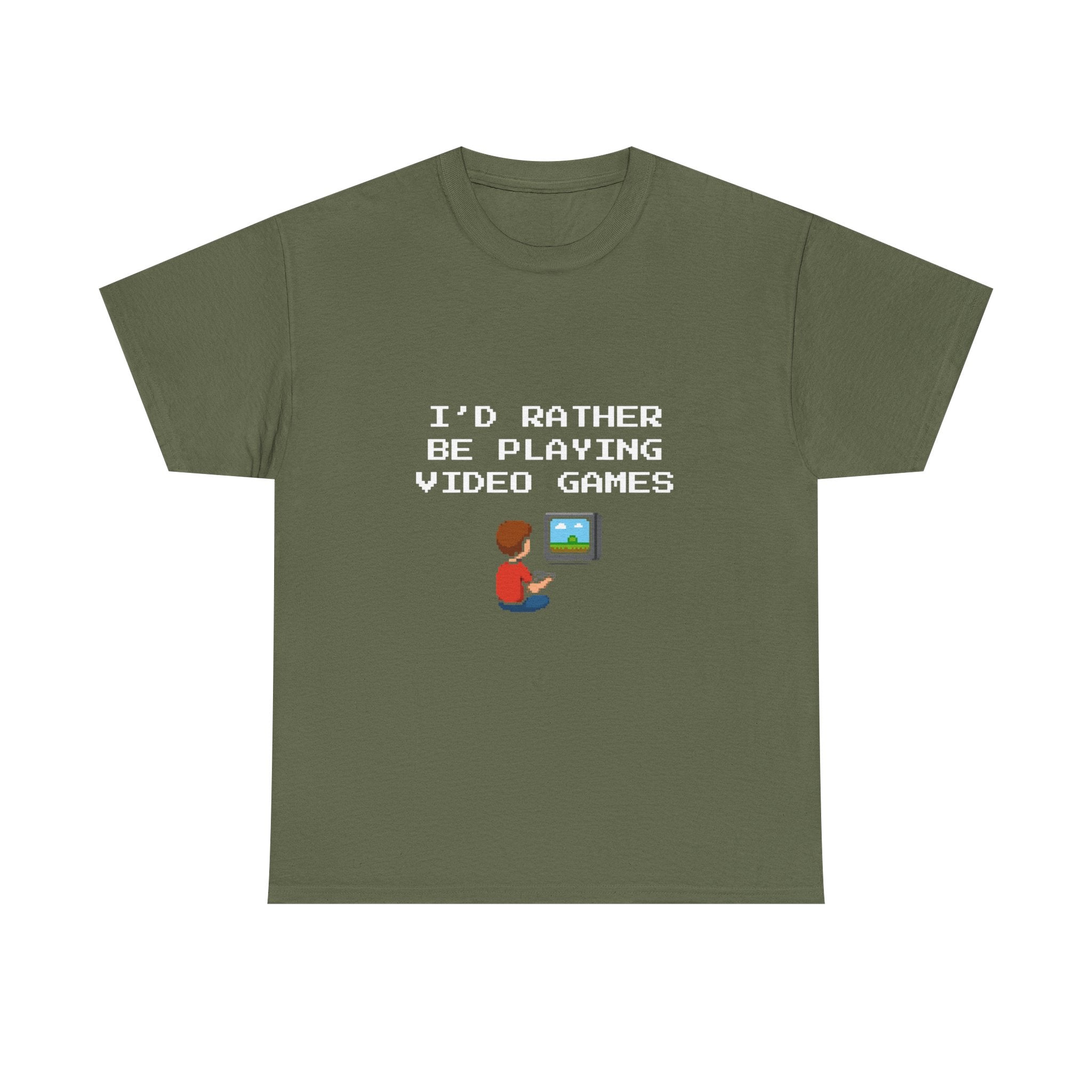 Video Games T-Shirt — "I'd Rather Be Playing Video Games" Retro Gamer Tee