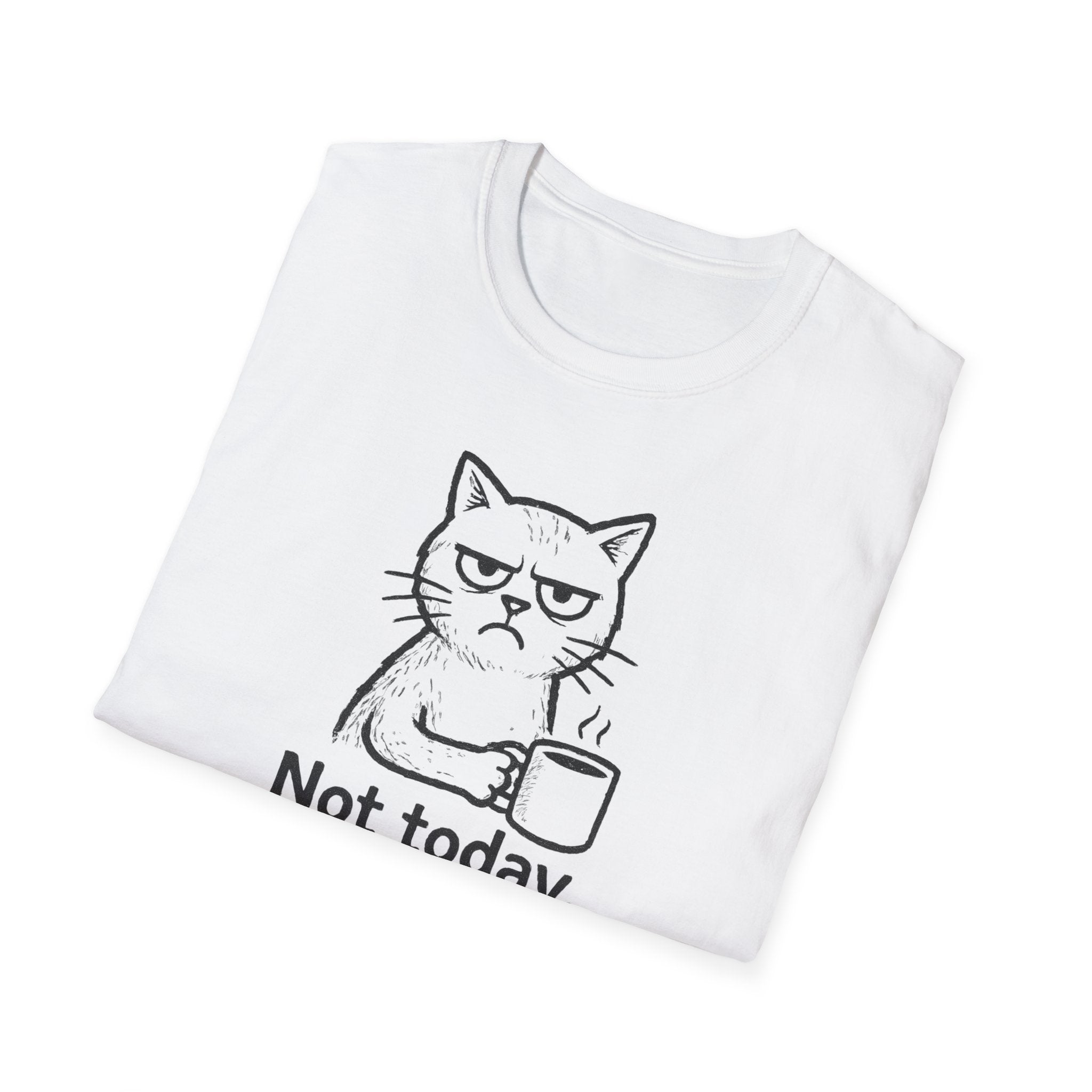 Cat Coffee Tee — "Not Today, Hooman" Funny Cat T-Shirt