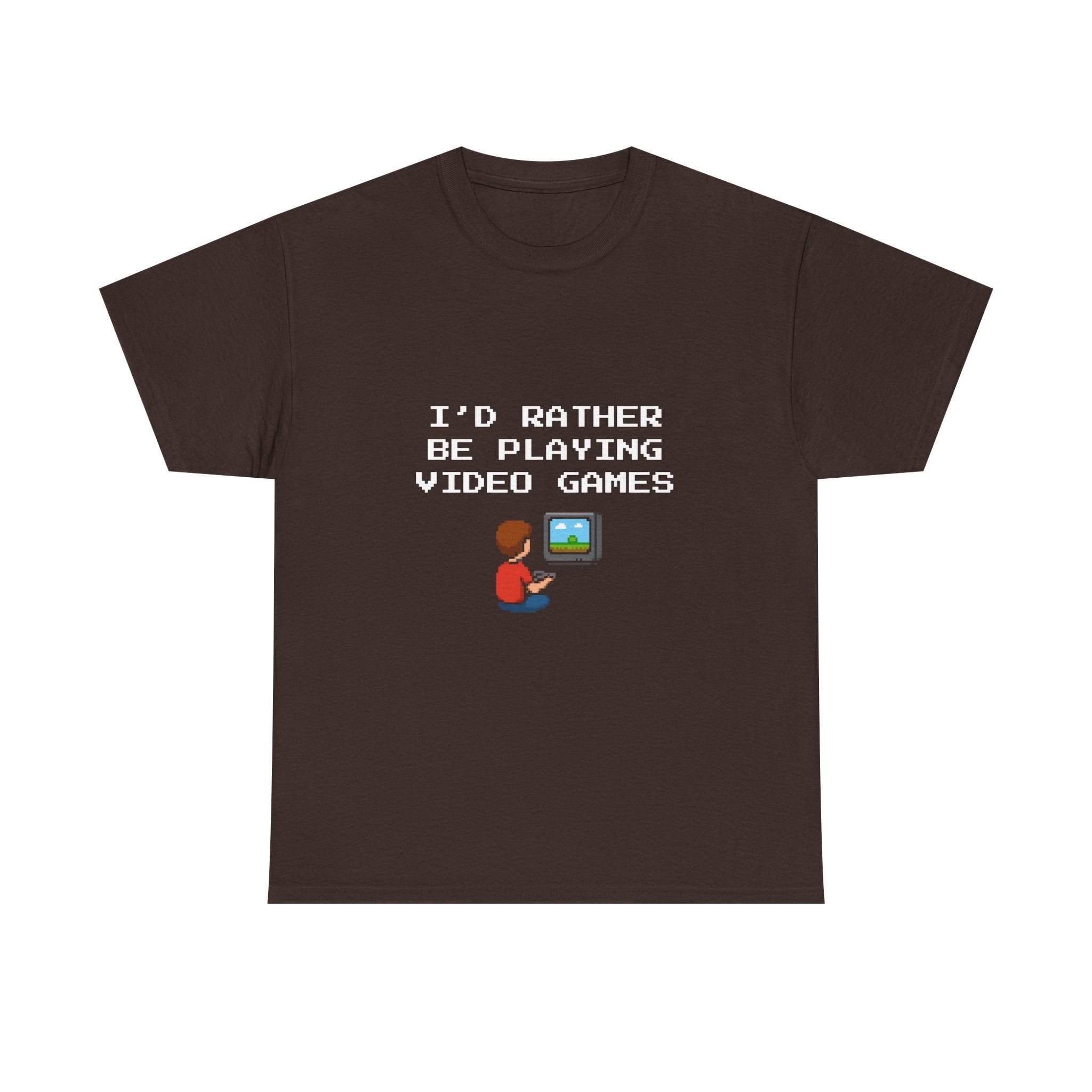 Video Games T-Shirt — "I'd Rather Be Playing Video Games" Retro Gamer Tee