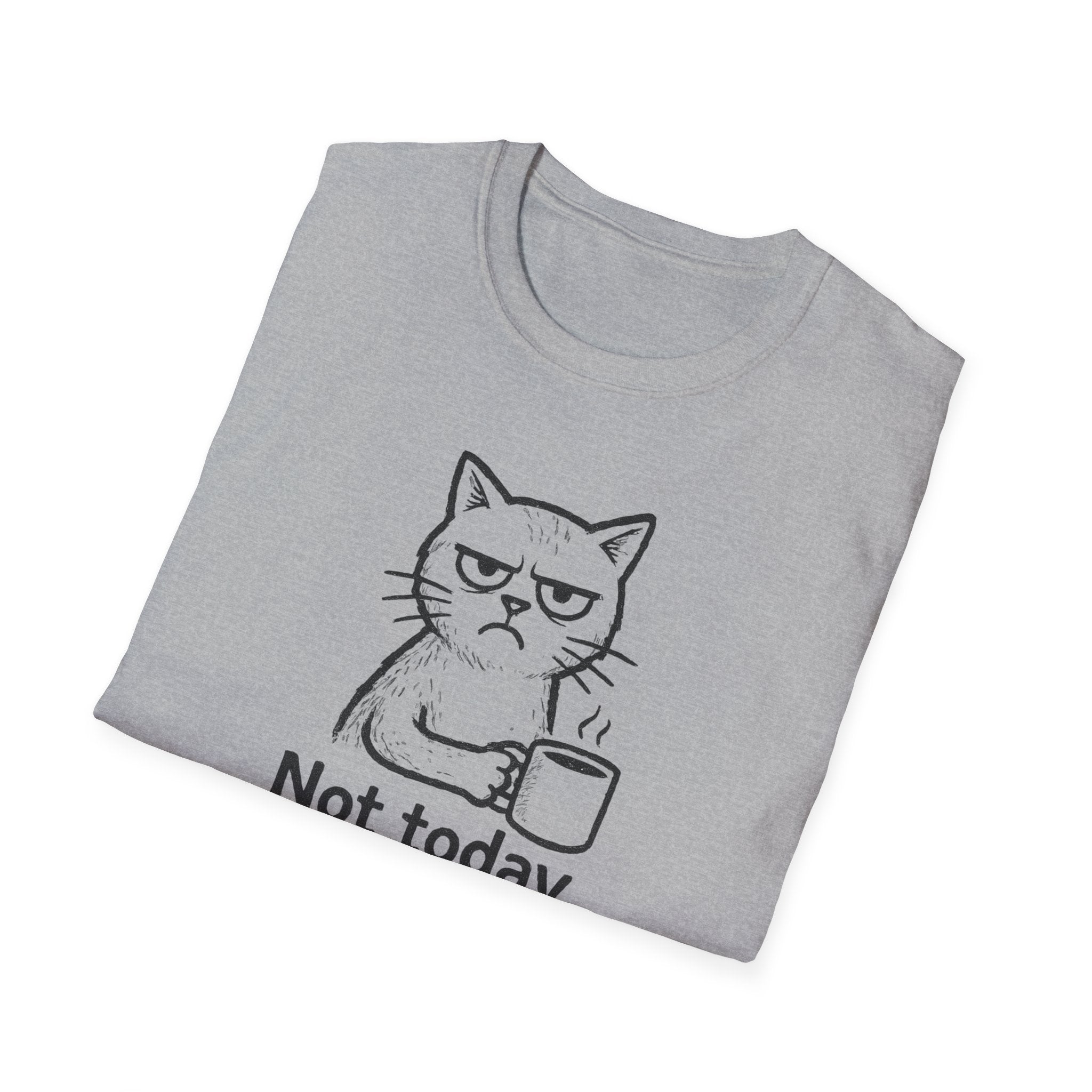Cat Coffee Tee — "Not Today, Hooman" Funny Cat T-Shirt