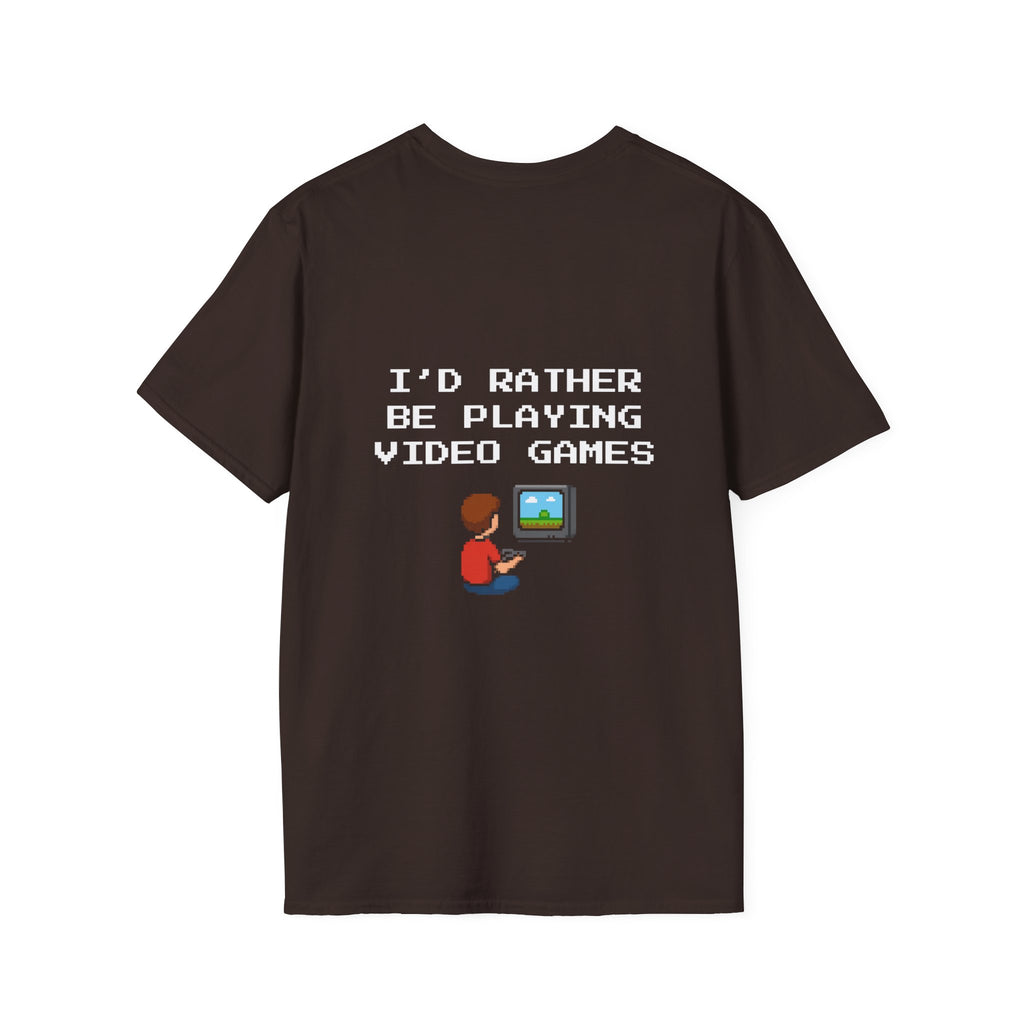 I'd Rather be Playing Video Games T-Shirt — Small Gamer Kid Playing Console Design
