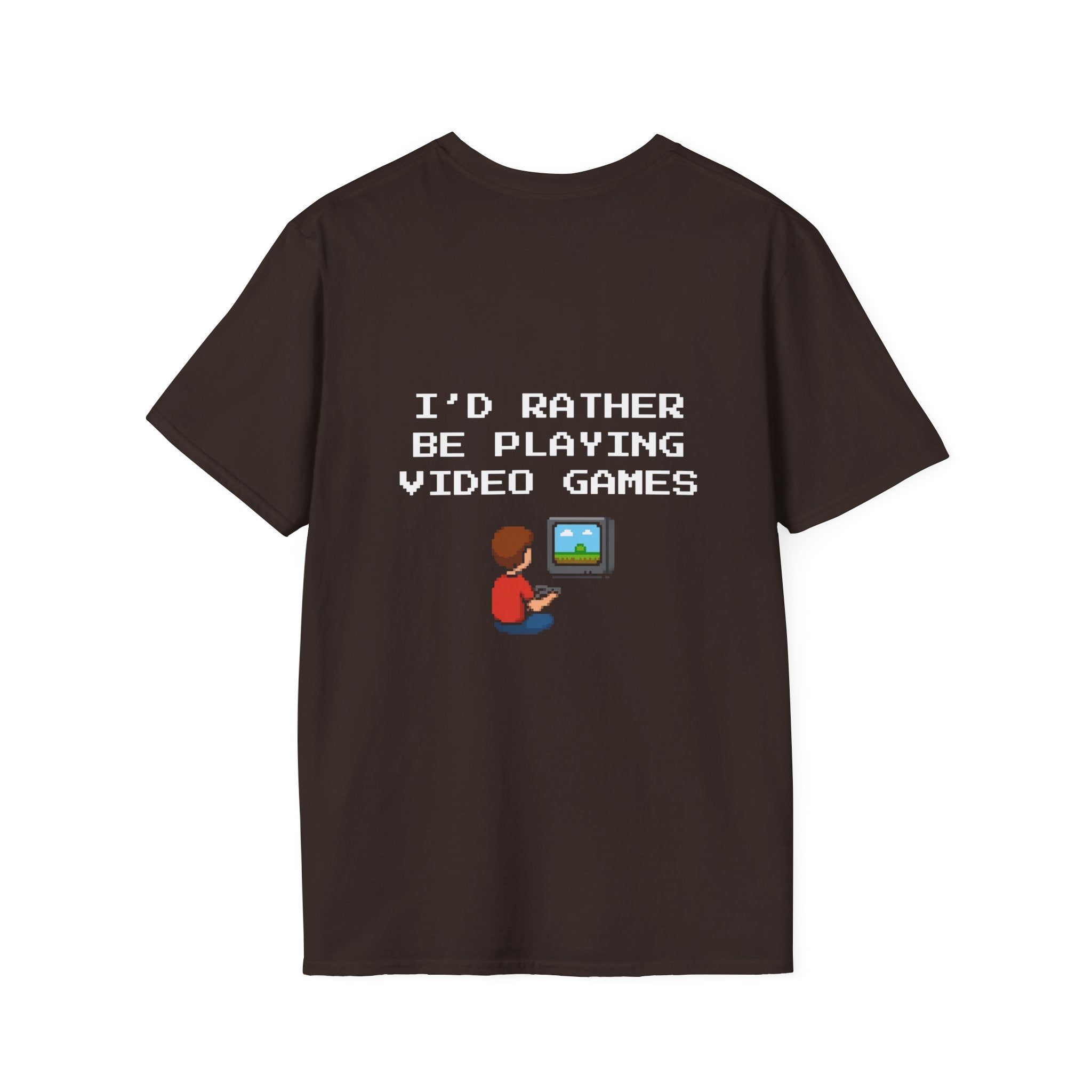 I'd Rather be Playing Video Games T-Shirt — Small Gamer Kid Playing Console Design