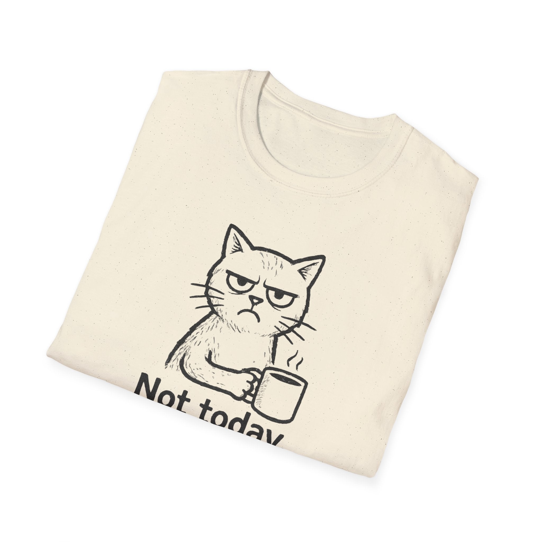 Cat Coffee Tee — "Not Today, Hooman" Funny Cat T-Shirt