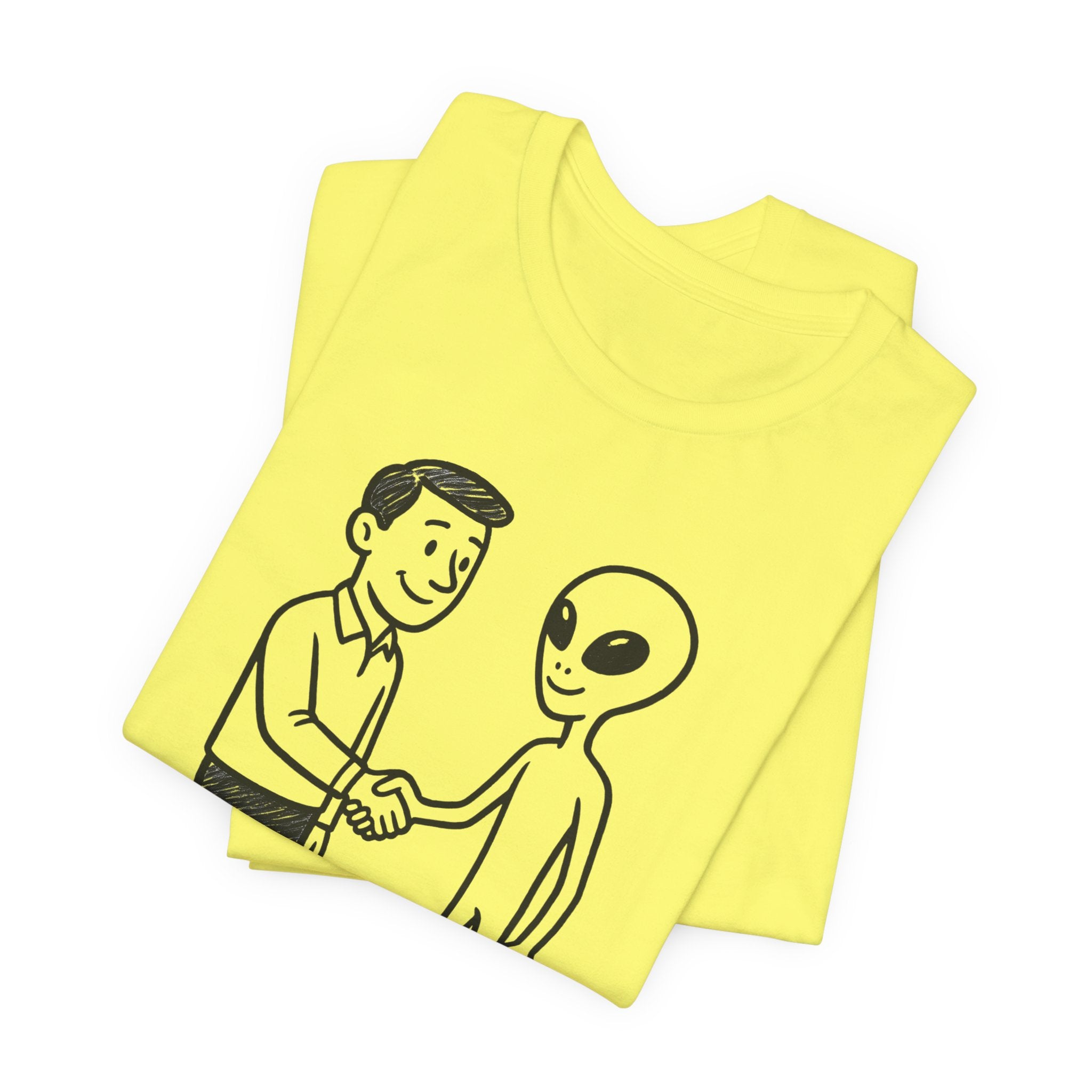 Friendly Alien T‑Shirt — "Love Thy Neighbor" Retro Graphic Tee