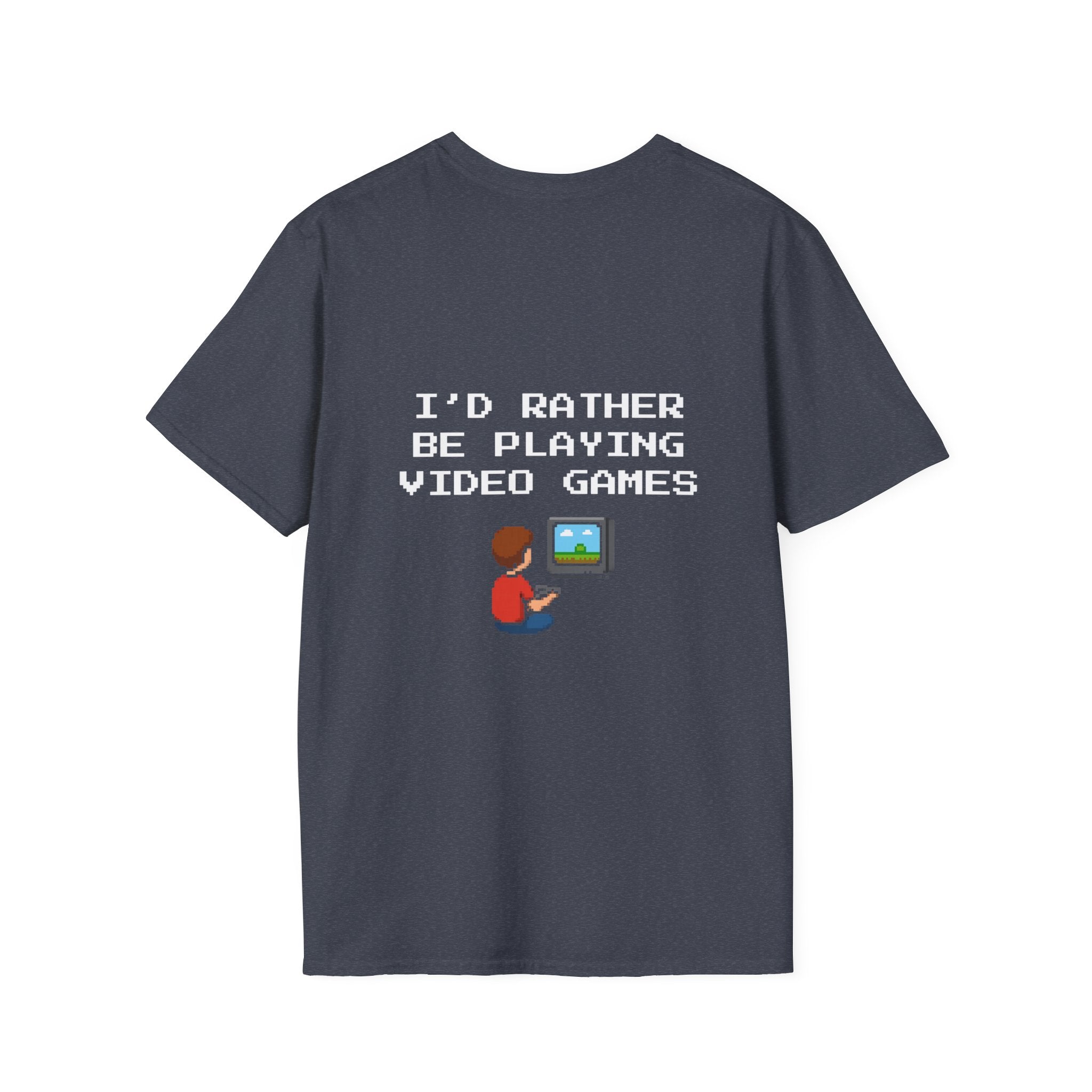 I'd Rather be Playing Video Games T-Shirt — Small Gamer Kid Playing Console Design