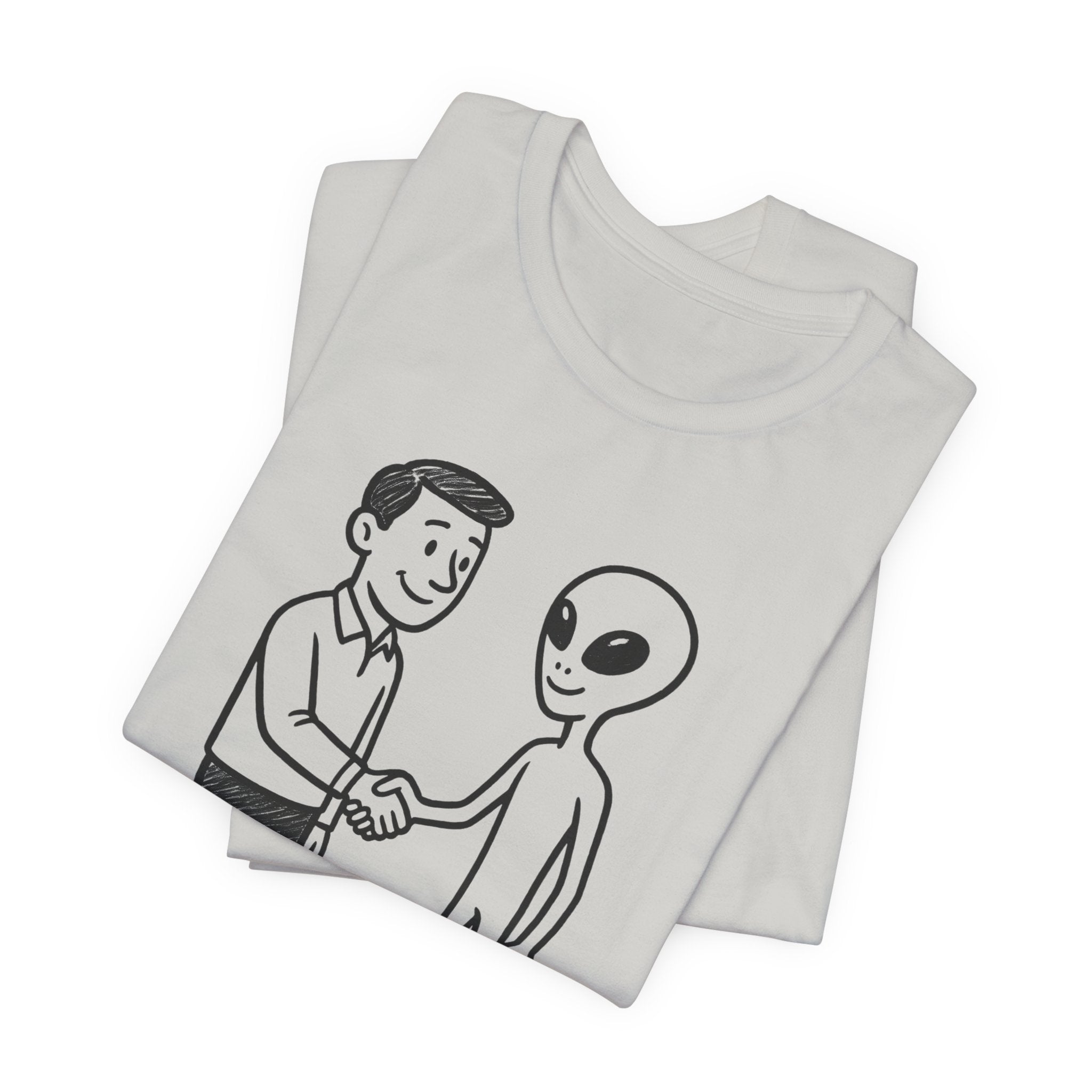 Friendly Alien T‑Shirt — "Love Thy Neighbor" Retro Graphic Tee