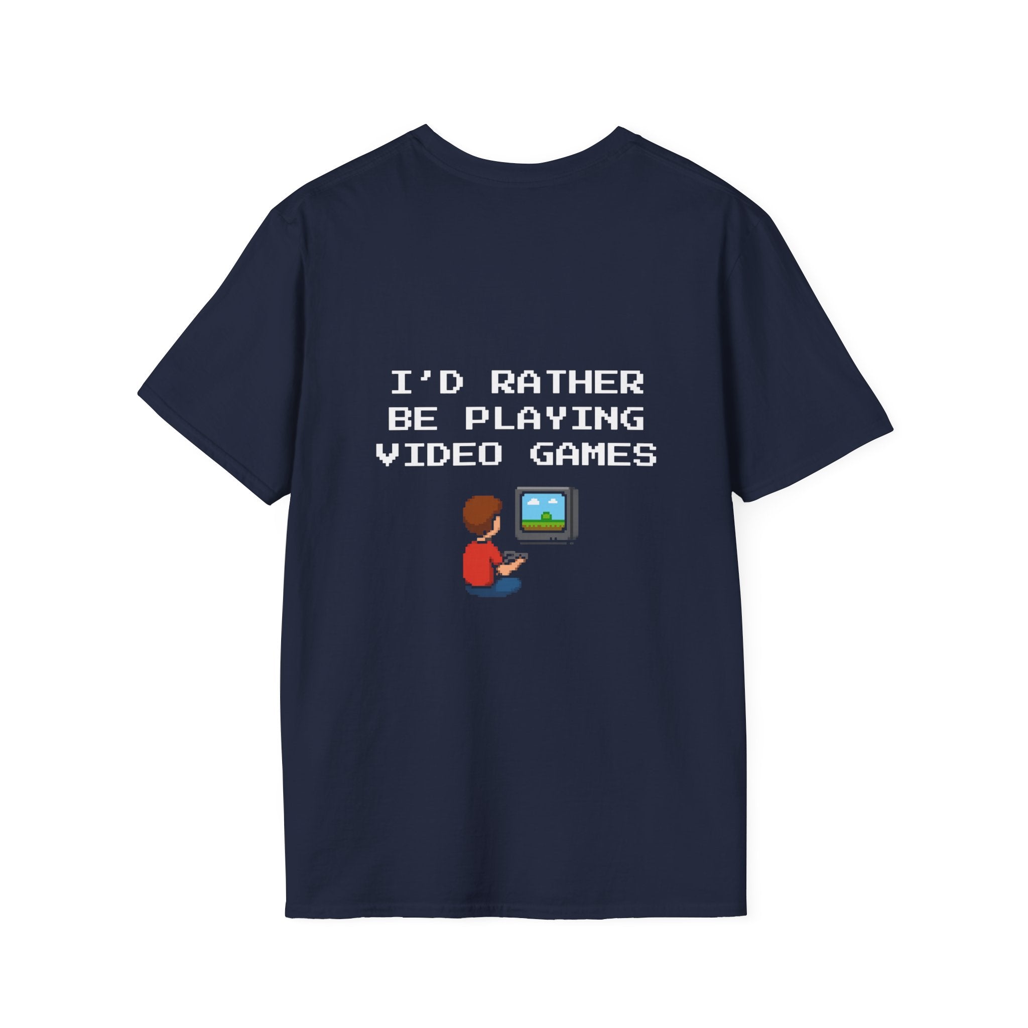 I'd Rather be Playing Video Games T-Shirt — Small Gamer Kid Playing Console Design