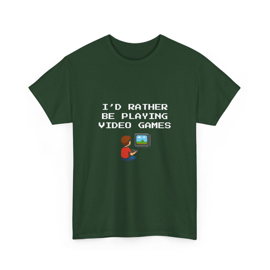 Video Games T-Shirt — "I'd Rather Be Playing Video Games" Retro Gamer Tee