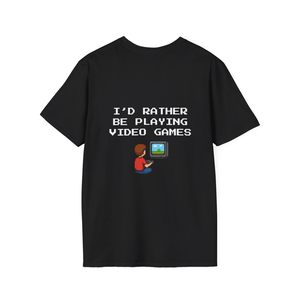 I'd Rather be Playing Video Games T-Shirt — Small Gamer Kid Playing Console Design