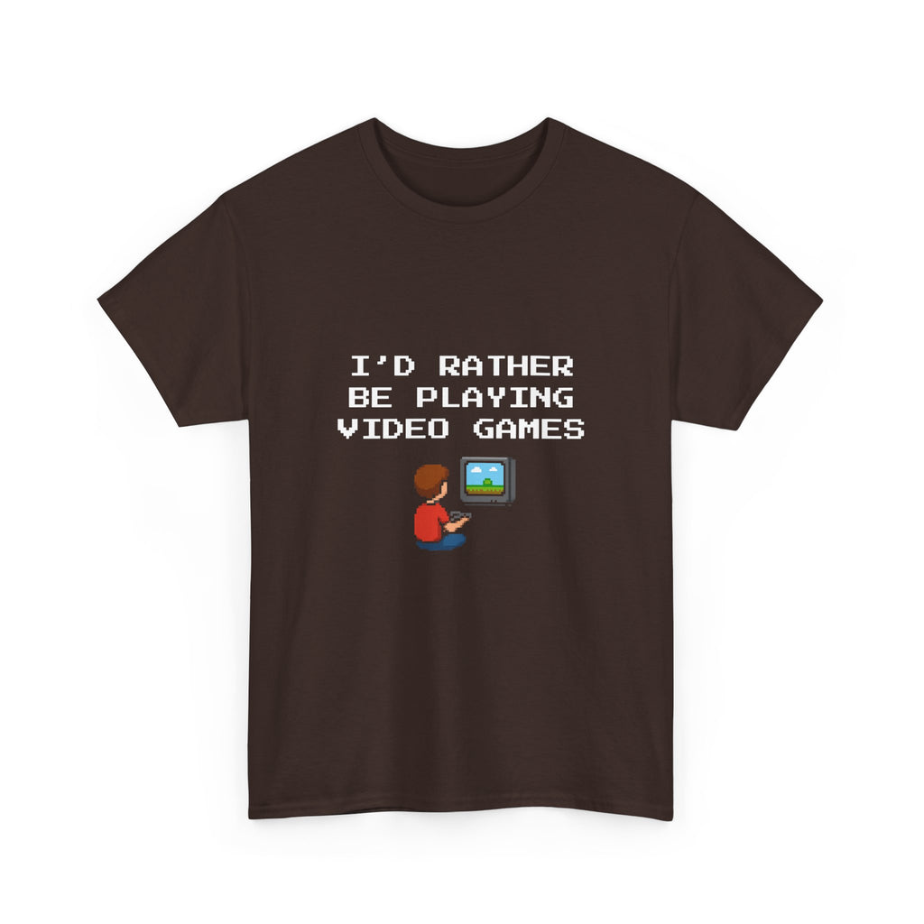 Video Games T-Shirt — "I'd Rather Be Playing Video Games" Retro Gamer Tee