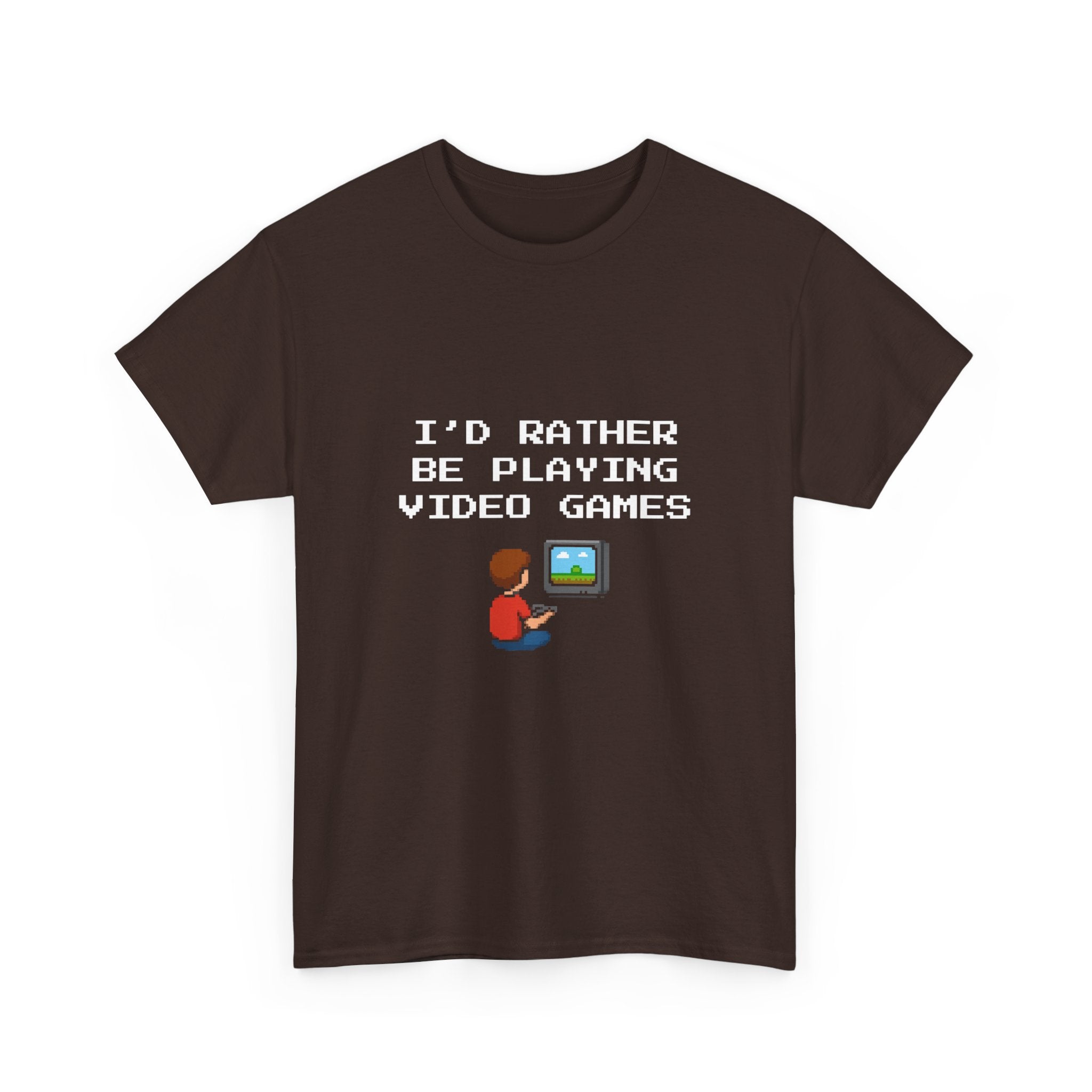 Video Games T-Shirt — "I'd Rather Be Playing Video Games" Retro Gamer Tee
