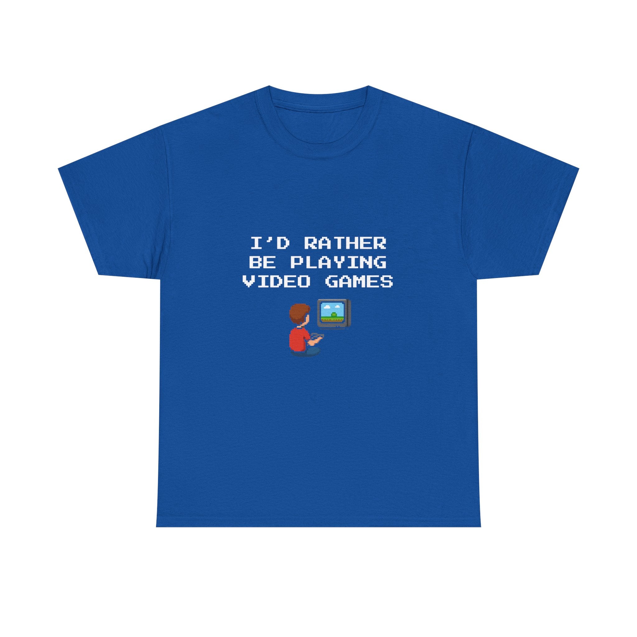 Video Games T-Shirt — "I'd Rather Be Playing Video Games" Retro Gamer Tee