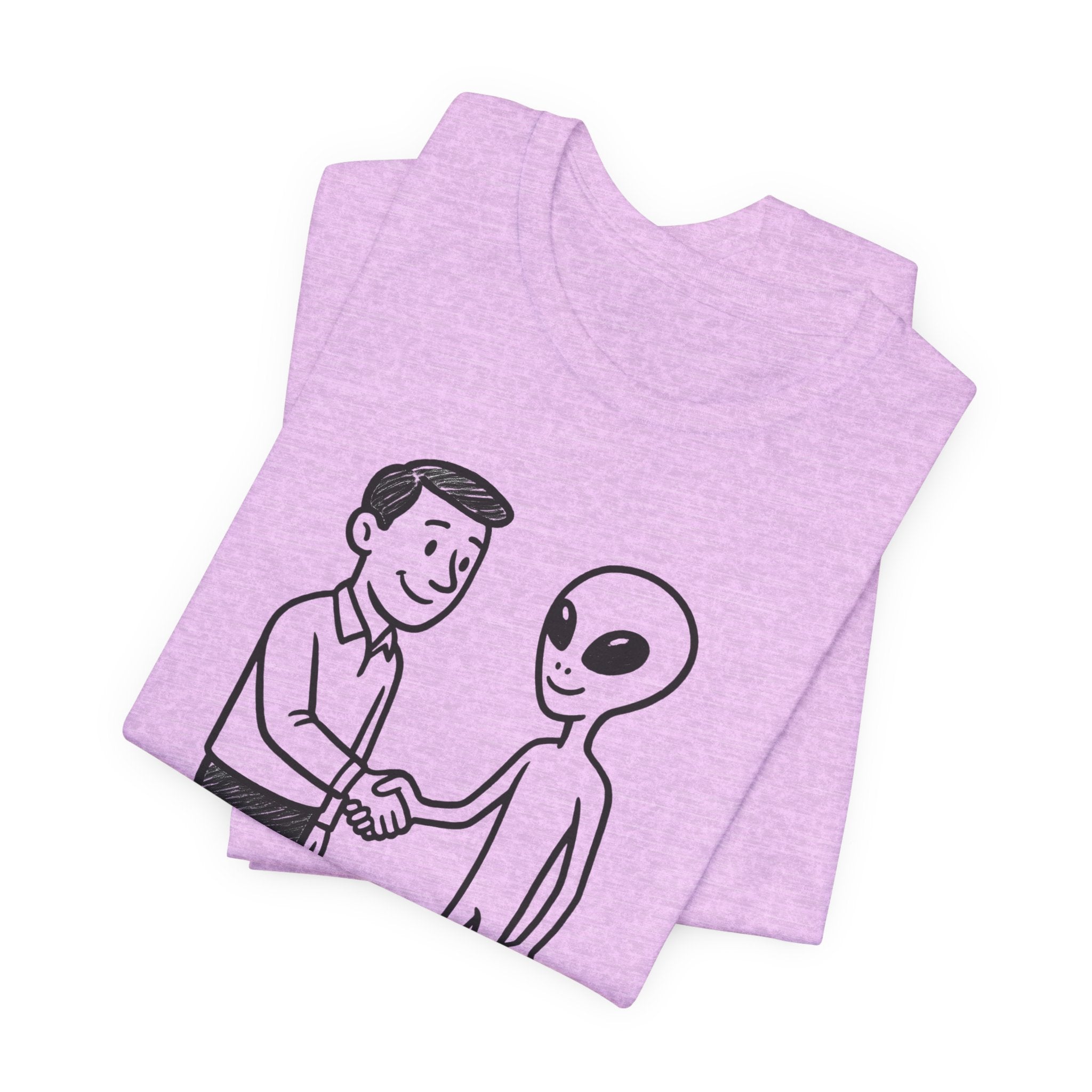 Friendly Alien T‑Shirt — "Love Thy Neighbor" Retro Graphic Tee